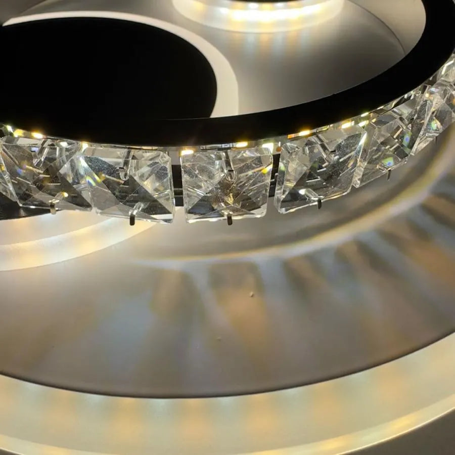 LED -vágy Ariella 30W kristály, kerek, hideg/forró/semleges fény, fekete