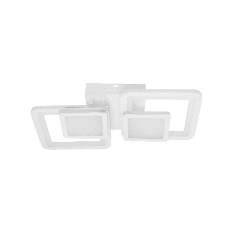 LED -csillár 44W -os egyensúlyban van a távirányítóval, 2 négyzet, hideg/forró/semleges fény, instabil, fehér