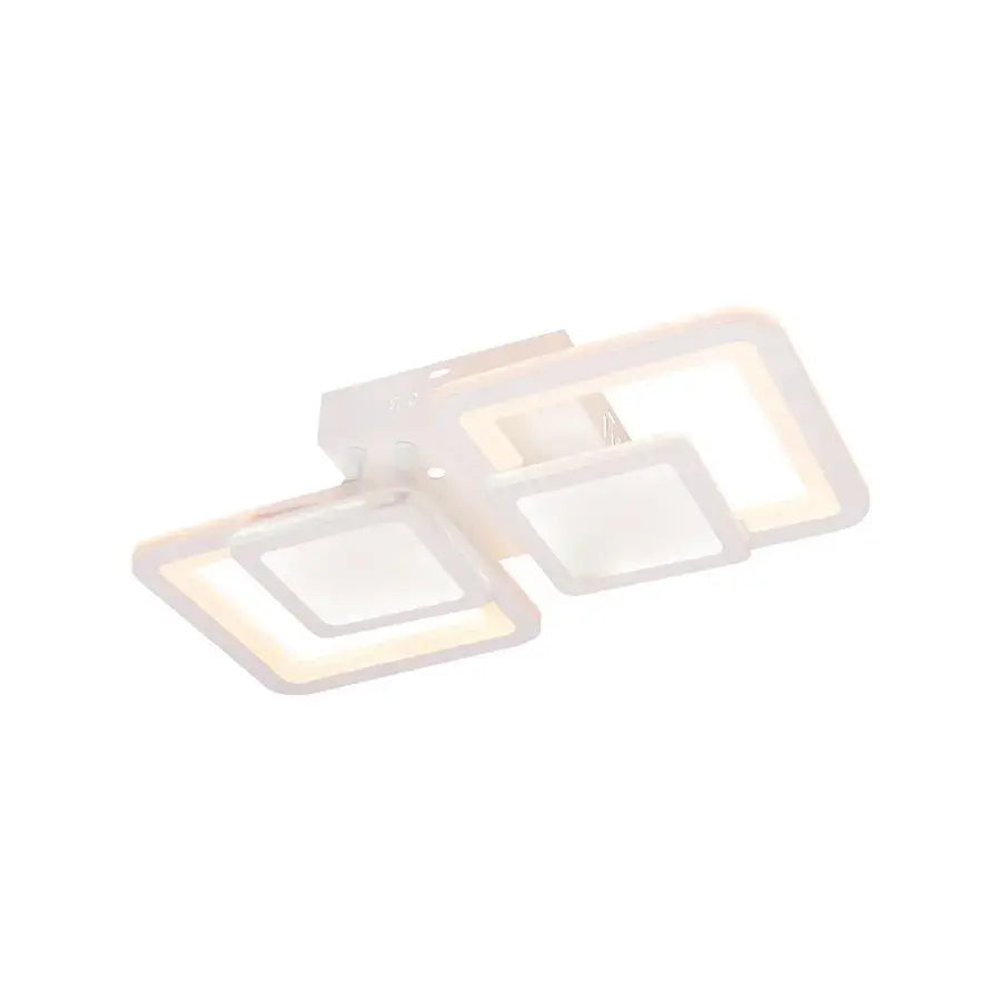 LED -csillár 44W -os egyensúlyban van a távirányítóval, 2 négyzet, hideg/forró/semleges fény, instabil, fehér