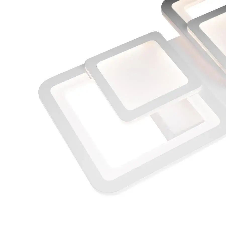 LED -csillár 44W -os egyensúlyban van a távirányítóval, 2 négyzet, hideg/forró/semleges fény, instabil, fehér