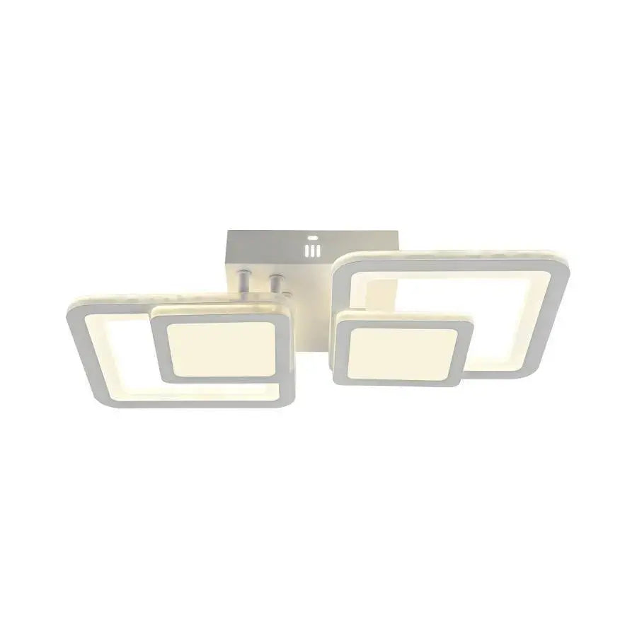 LED -csillár 44W -os egyensúlyban van a távirányítóval, 2 négyzet, hideg/forró/semleges fény, instabil, fehér