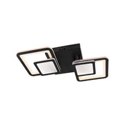 LED -csillár 44W -os egyensúlyban van a távirányítóval, 2 négyzet, hideg/forró/semleges fény, instabil, fekete
