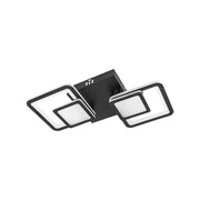 LED -csillár 44W -os egyensúlyban van a távirányítóval, 2 négyzet, hideg/forró/semleges fény, instabil, fekete