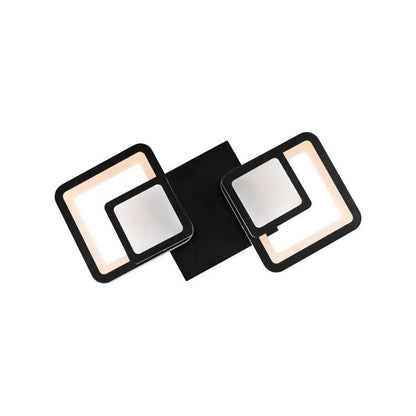 LED -csillár 44W -os egyensúlyban van a távirányítóval, 2 négyzet, hideg/forró/semleges fény, instabil, fekete