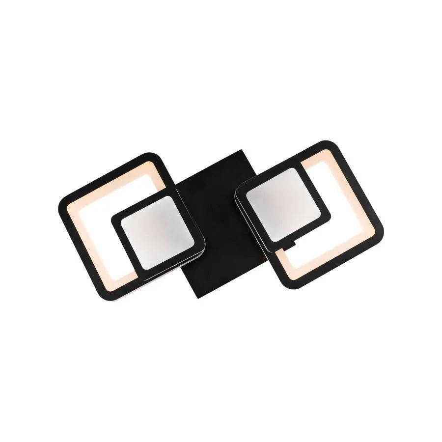 LED -csillár 44W -os egyensúlyban van a távirányítóval, 2 négyzet, hideg/forró/semleges fény, instabil, fekete