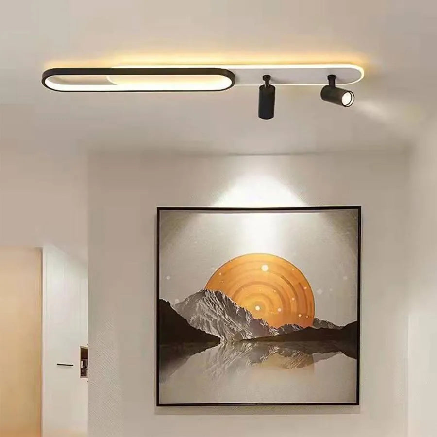 LED -csillár a Fisilla 49W állítható tervező kivetítőjével, hideg/forró/semleges fényével, fekete