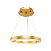 LED -csillár az Azariah 38W távirányítóval, 1 kör, hideg/forró/semleges fény, zsíros, fényes arany, állítható magasság