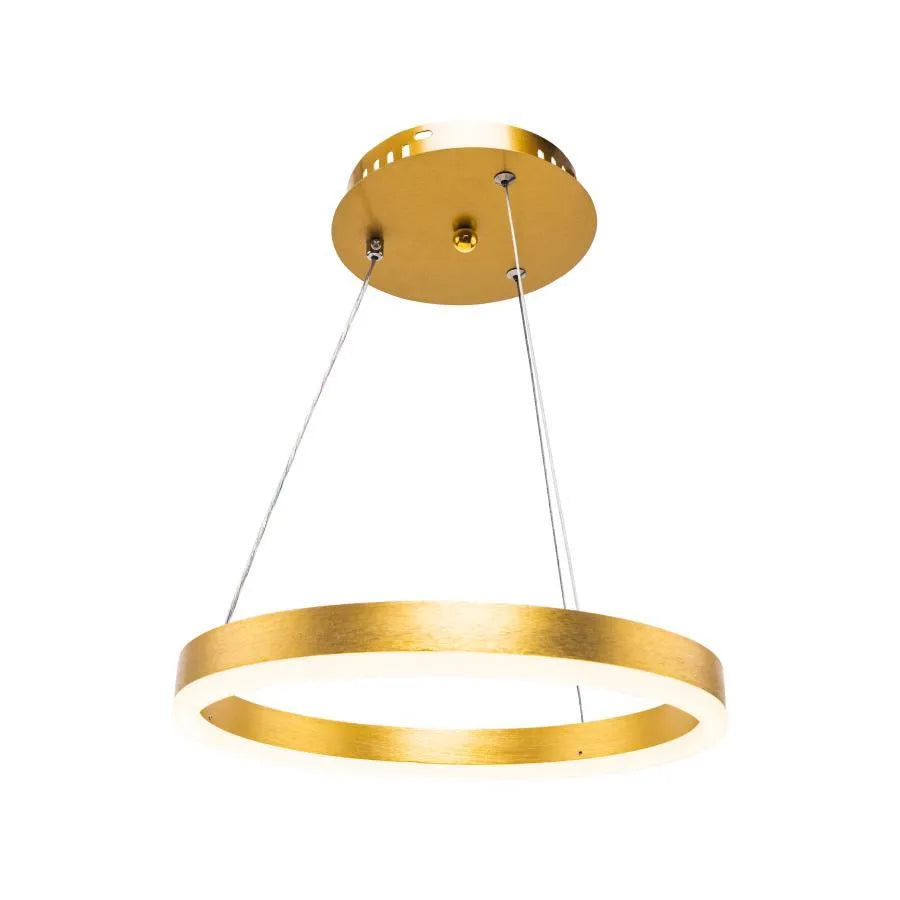 LED -csillár az Azariah 38W távirányítóval, 1 kör, hideg/forró/semleges fény, zsíros, fényes arany, állítható magasság