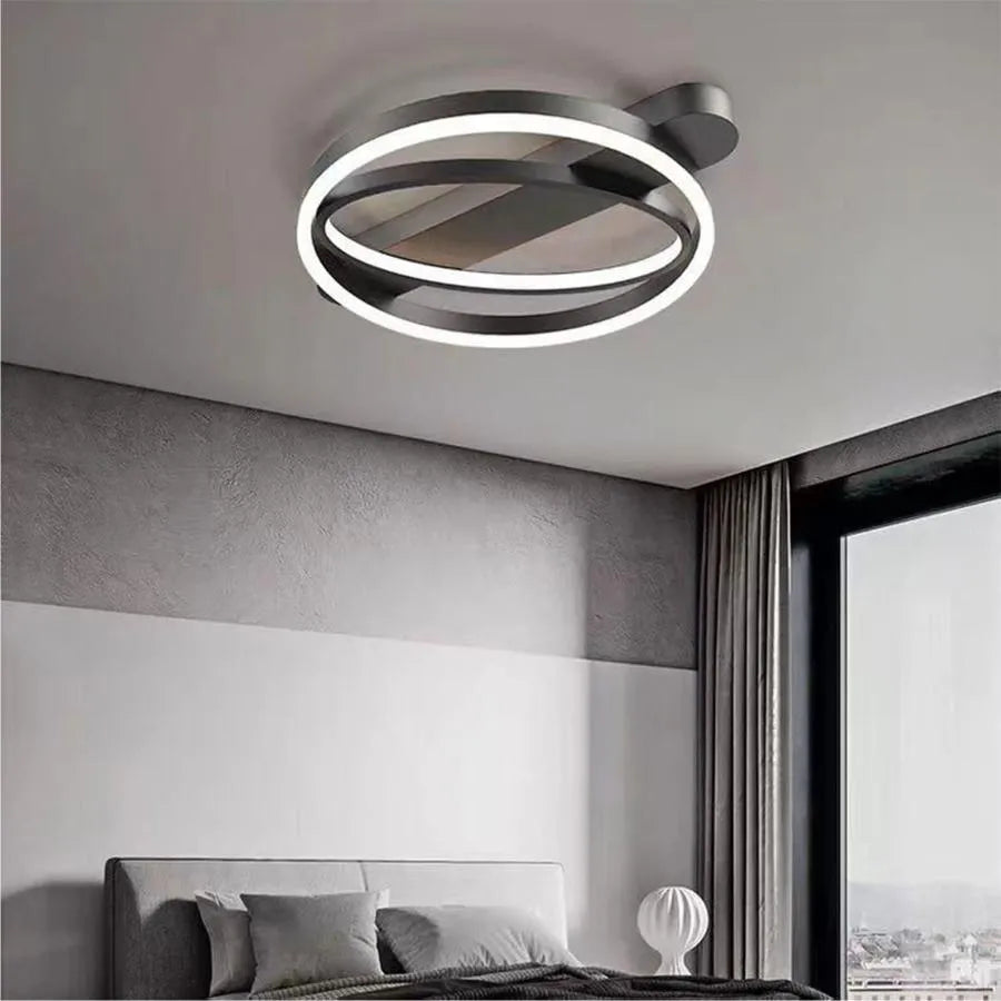 LED -csillár távirányítóval 90W, hideg/forró/semleges fény, instabil, fekete
