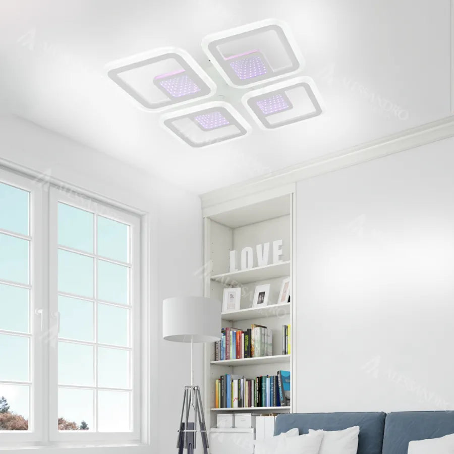 LED LED CHAI 3D távirányítóval, 104W, 2,4 GHz, dimablable, RGB, akril, fehér