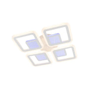 LED -csillár Chai 104W távirányítóval, 4 négyzet, hideg/forró/semleges fény, instabil, fehér