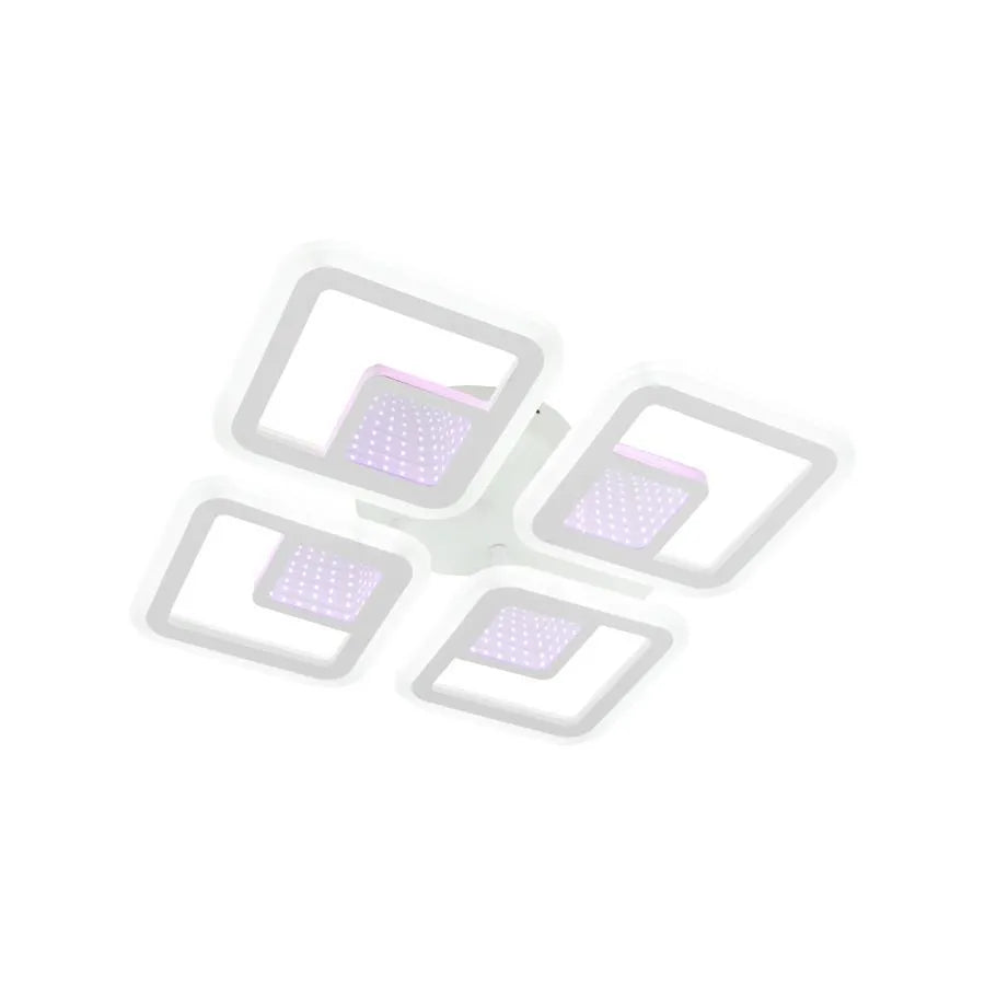 LED -csillár Chai 104W távirányítóval, 4 négyzet, hideg/forró/semleges fény, instabil, fehér