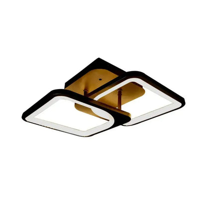 LED -csillár Zoe 39W távirányítóval, 2 négyzet, hideg/forró/semleges fény, instabil, fekete