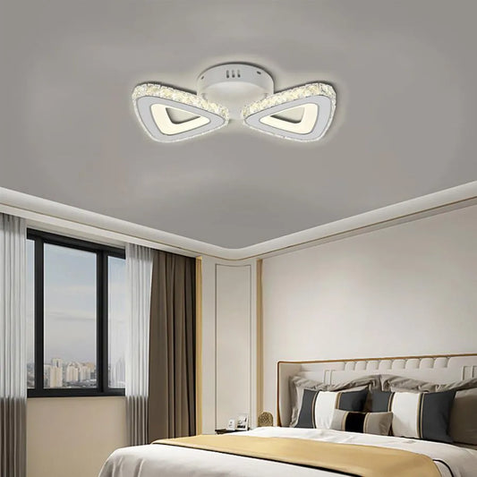LED LED Cleon csillár távirányítóval, 2,4 GHz, 56W, akril és kristály, fehér