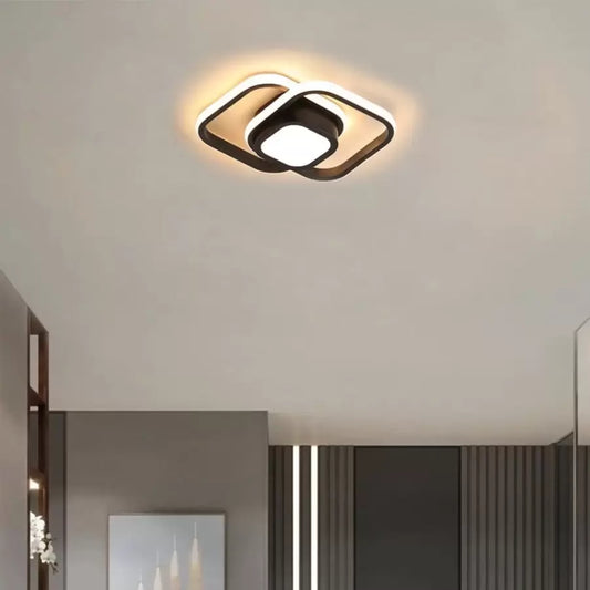 LUD LED DUOFORM, 25W, geometriai kialakítás, lekerekített négyzet, fekete, meleg/hideg/semleges fény