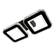 LED LED LED Crystal Quadris 24W, 2 négyzet, hideg/forró/semleges fény, instabil, fekete