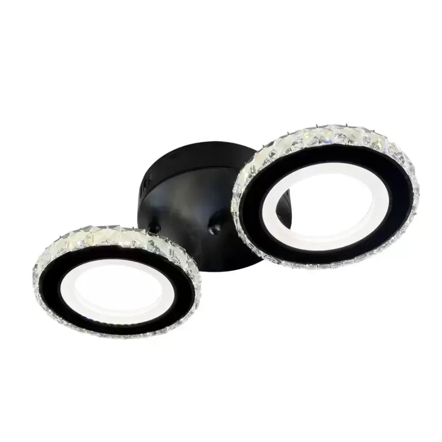 LED -csillár távirányítóval és Crystal Nova Rotonda 29W, 2 kör, hideg/forró/semleges fény, instabil, fekete