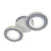 LED -csillár távirányítóval és Crystal Nova Rotonda 29W, 2 kör, hideg/forró/semleges fény, fehér