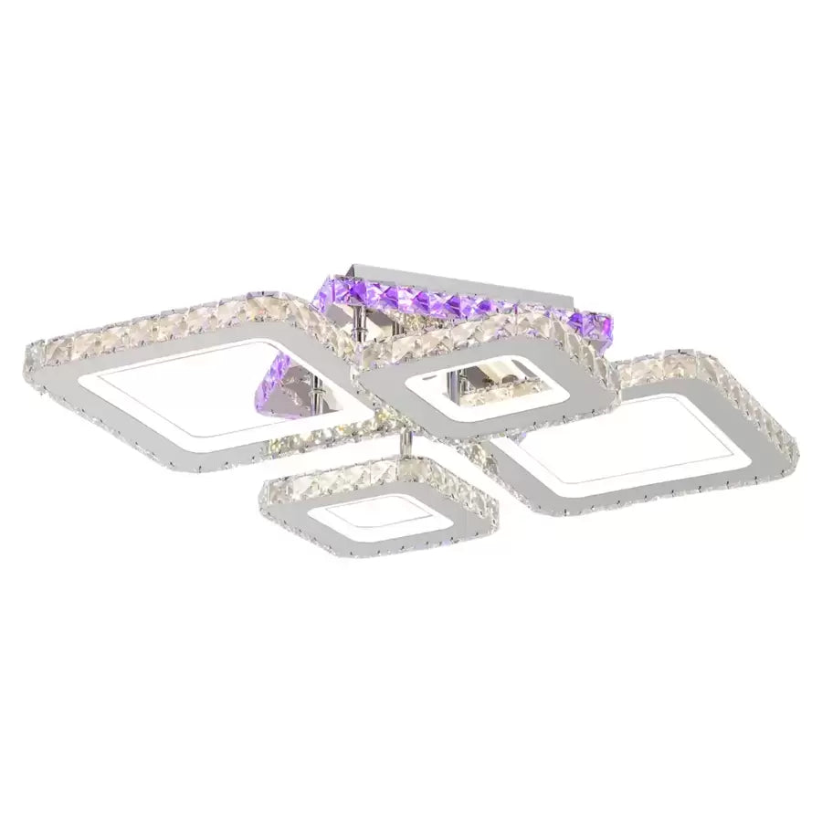 LED -csillár távirányítóval és Crystal Nova Rhomba RGB 60W, 4 négyzet