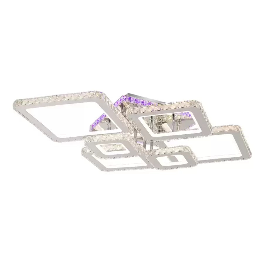 LED -csillár távirányítóval és Crystal Nova Rhomba RGB 178W, 6 négyzet