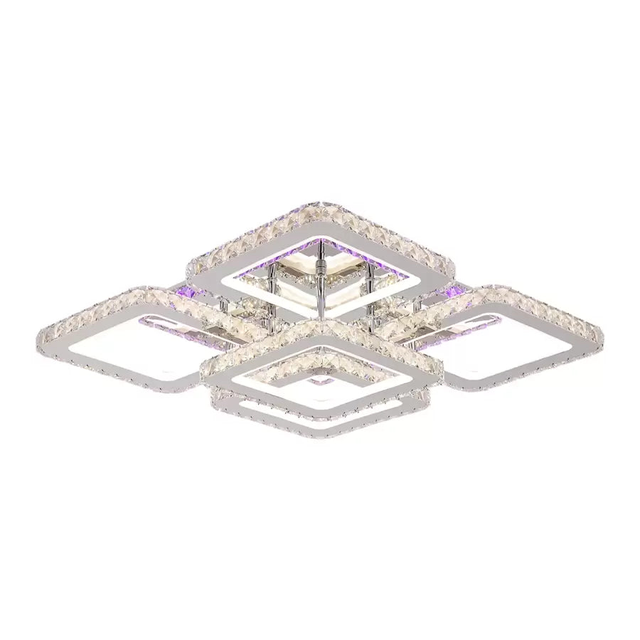LED -vágy távirányítóval Crystal Quadria Supremo RGB, 148W, 5 négyzet