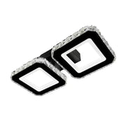 LED LED LED Crystal Quadris 24W, 2 négyzet, hideg/forró/semleges fény, instabil, fekete