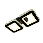 LED LED LED Crystal Quadris 24W, 2 négyzet, hideg/forró/semleges fény, instabil, fekete