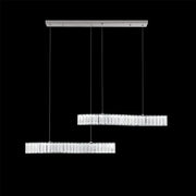 LED -csillár, amelyet távirányítóval és kristálymozgással felfüggesztettek 24W, hideg/forró/semleges fény, under, fényes króm, állítható magasság