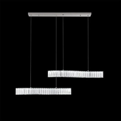 LED -csillár, amelyet távirányítóval és kristálymozgással felfüggesztettek 24W, hideg/forró/semleges fény, under, fényes króm, állítható magasság