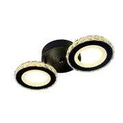 LED -csillár távirányítóval és Crystal Nova Rotonda 29W, 2 kör, hideg/forró/semleges fény, instabil, fekete