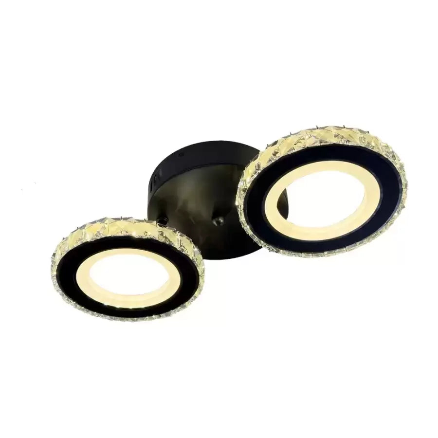 LED -csillár távirányítóval és Crystal Nova Rotonda 29W, 2 kör, hideg/forró/semleges fény, instabil, fekete