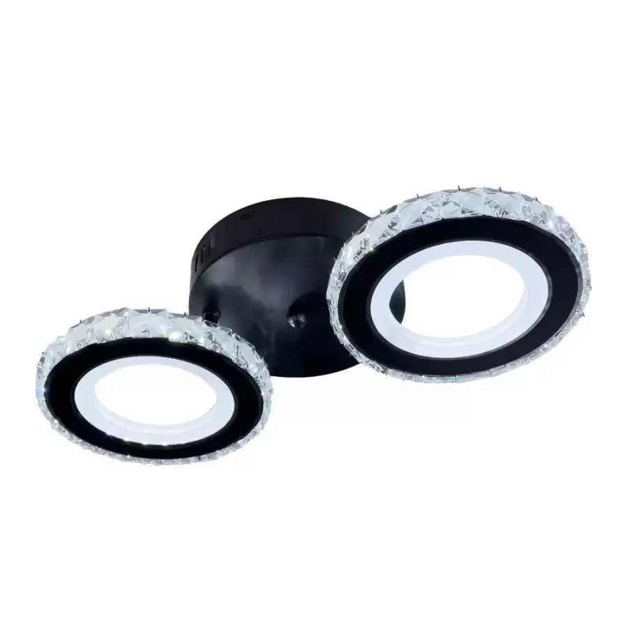 LED -csillár távirányítóval és Crystal Nova Rotonda 29W, 2 kör, hideg/forró/semleges fény, instabil, fekete