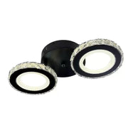 LED -csillár távirányítóval és Crystal Nova Rotonda 29W, 2 kör, hideg/forró/semleges fény, instabil, fekete