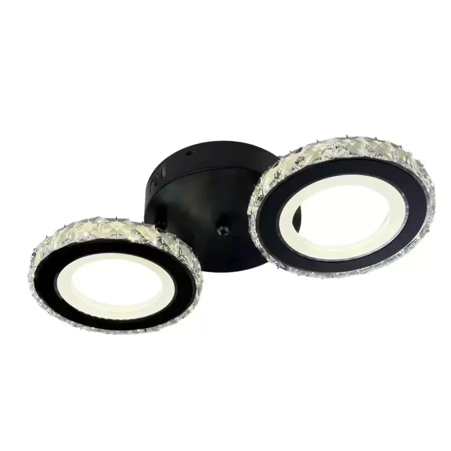 LED -csillár távirányítóval és Crystal Nova Rotonda 29W, 2 kör, hideg/forró/semleges fény, instabil, fekete