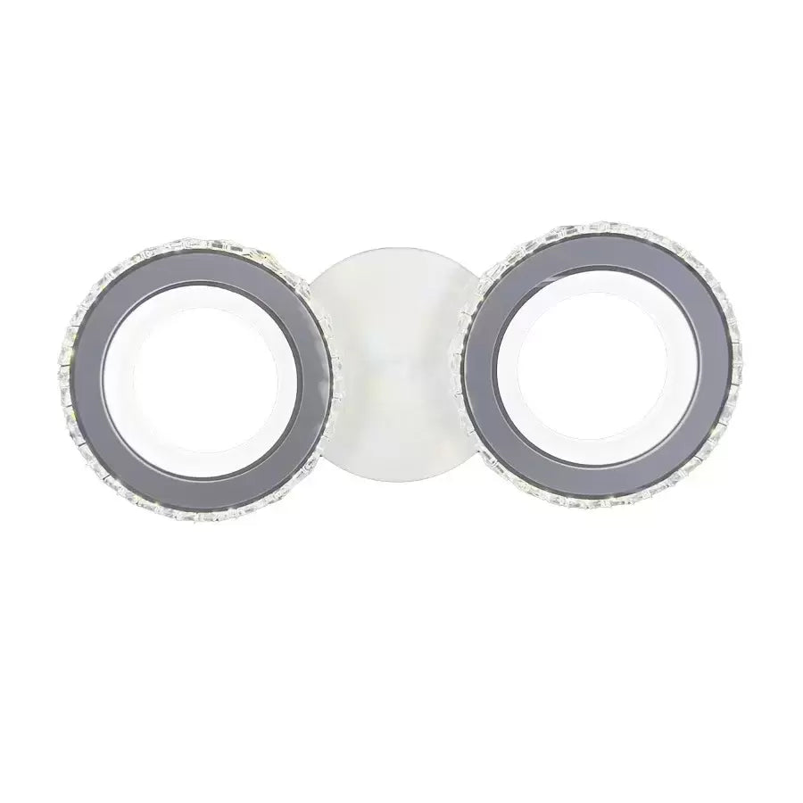 LED -csillár távirányítóval és Crystal Nova Rotonda 29W, 2 kör, hideg/forró/semleges fény, fehér