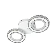 LED -csillár távirányítóval és Crystal Nova Rotonda 29W, 2 kör, hideg/forró/semleges fény, fehér