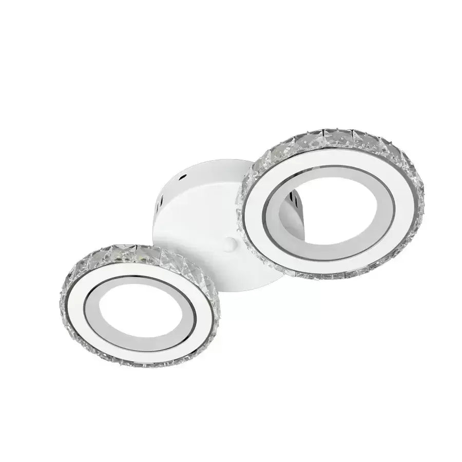 LED -csillár távirányítóval és Crystal Nova Rotonda 29W, 2 kör, hideg/forró/semleges fény, fehér