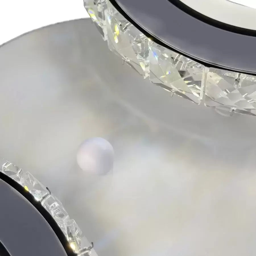 LED -csillár távirányítóval és Crystal Nova Rotonda 29W, 2 kör, hideg/forró/semleges fény, fehér