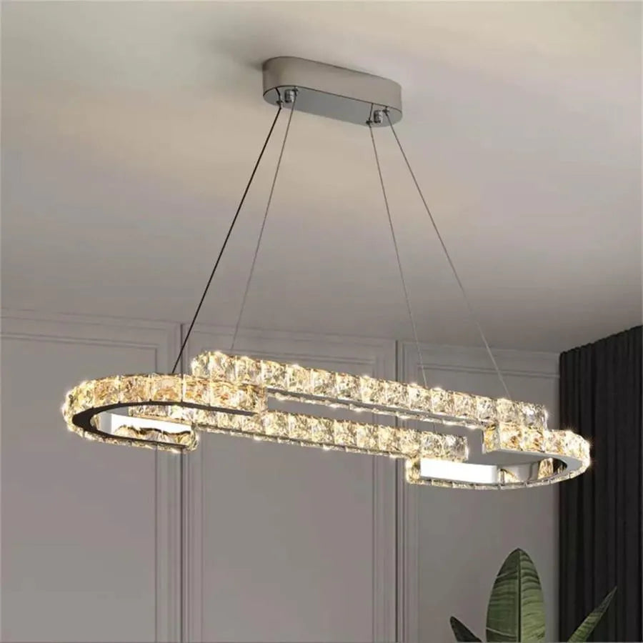 LULUS LED Crystal Samira 86W távirányítóval, ezüst