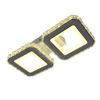 LED -vágy távirányítóval és quadris 24W Crystal, 2 négyzet, hideg/forró/semleges fény, instabil, fehér