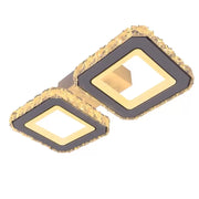 LED -vágy távirányítóval és quadris 24W Crystal, 2 négyzet, hideg/forró/semleges fény, instabil, fehér