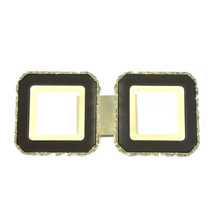 LED -vágy távirányítóval és quadris 24W Crystal, 2 négyzet, hideg/forró/semleges fény, instabil, fehér
