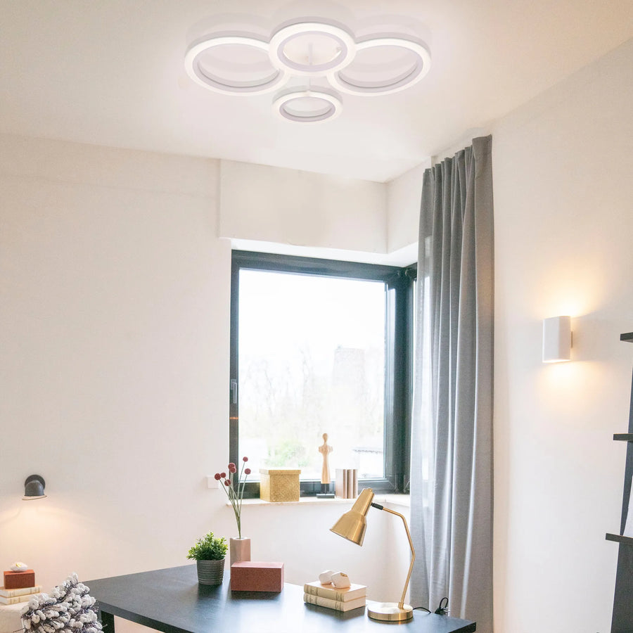 LED -csillár Betty 44W távirányítóval, 4 kör, hideg/forró/semleges fény, instabil, fehér