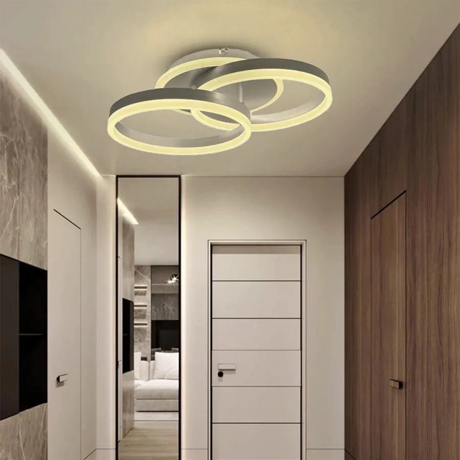 LED -csillár Lyra 120W távirányítóval, 2 kör, hideg/forró/semleges fény, instabil, fényes króm