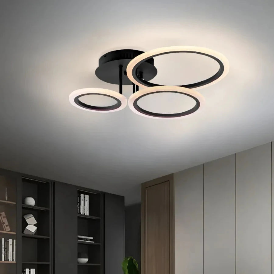 LED -csillár Betty 41W távirányítóval, 3 kör, hideg/forró/semleges fény, instabil, fekete