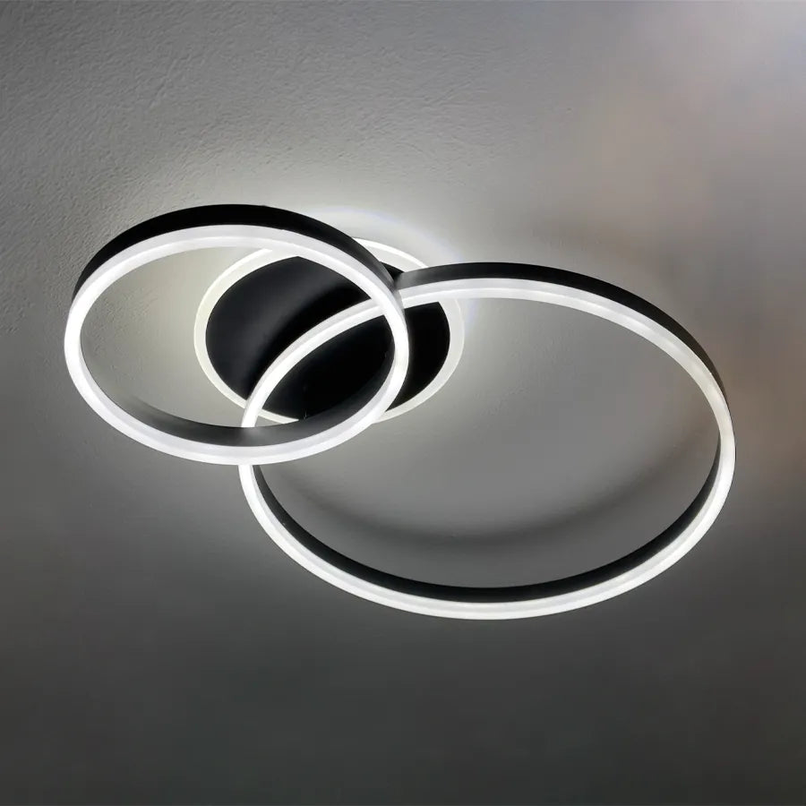 LED -csillár távirányítóval Elisabeth 71W, 2 kör, hideg/forró/semleges fény, instabil, fekete