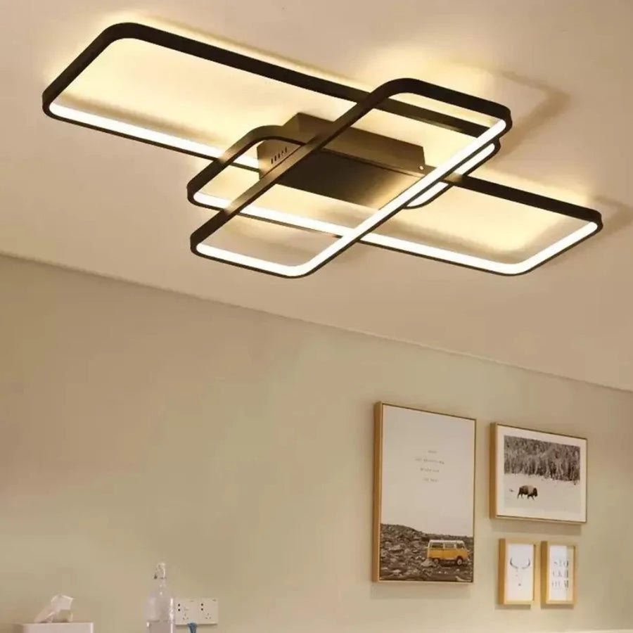 LED -csillár távirányító tengely 96W, 3 elem, hideg/forró/semleges fény, instabil, fekete