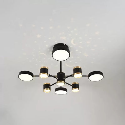 LED -csillár Nova 87W távirányítóval, 8 elem, hideg/forró/semleges fény, instabil, fekete