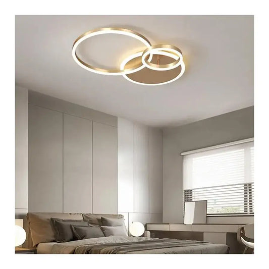 A LED -csillár Myrene távirányítóval, 110W, arany, instabil