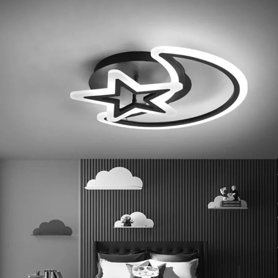 LED -csillár távirányítóval és 45W csillaggal, 2 elem, hideg/forró/semleges fény, instabil, fekete